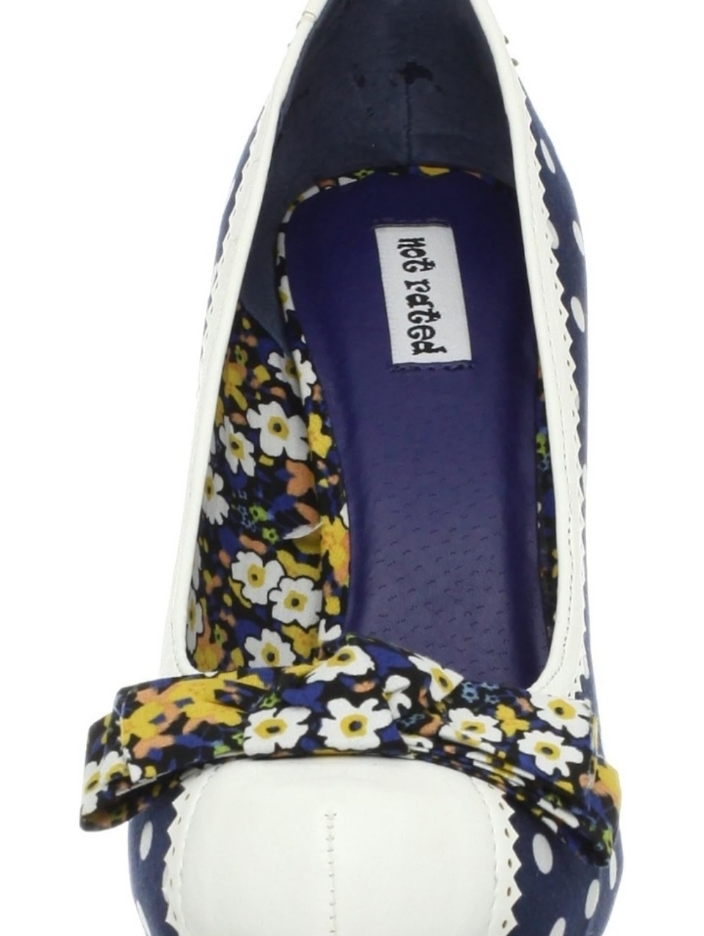 Retro Polka Dot Heels Bow Detail Pin Up Style Pumps Size - Picture 4 of 5